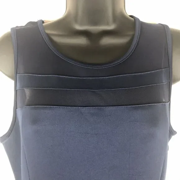 LULU’s Blue Sheer Determination Navy Blue Mesh Skater Dress Small New With Tags - Picture 4 of 10